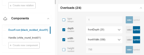 Overload size parameters