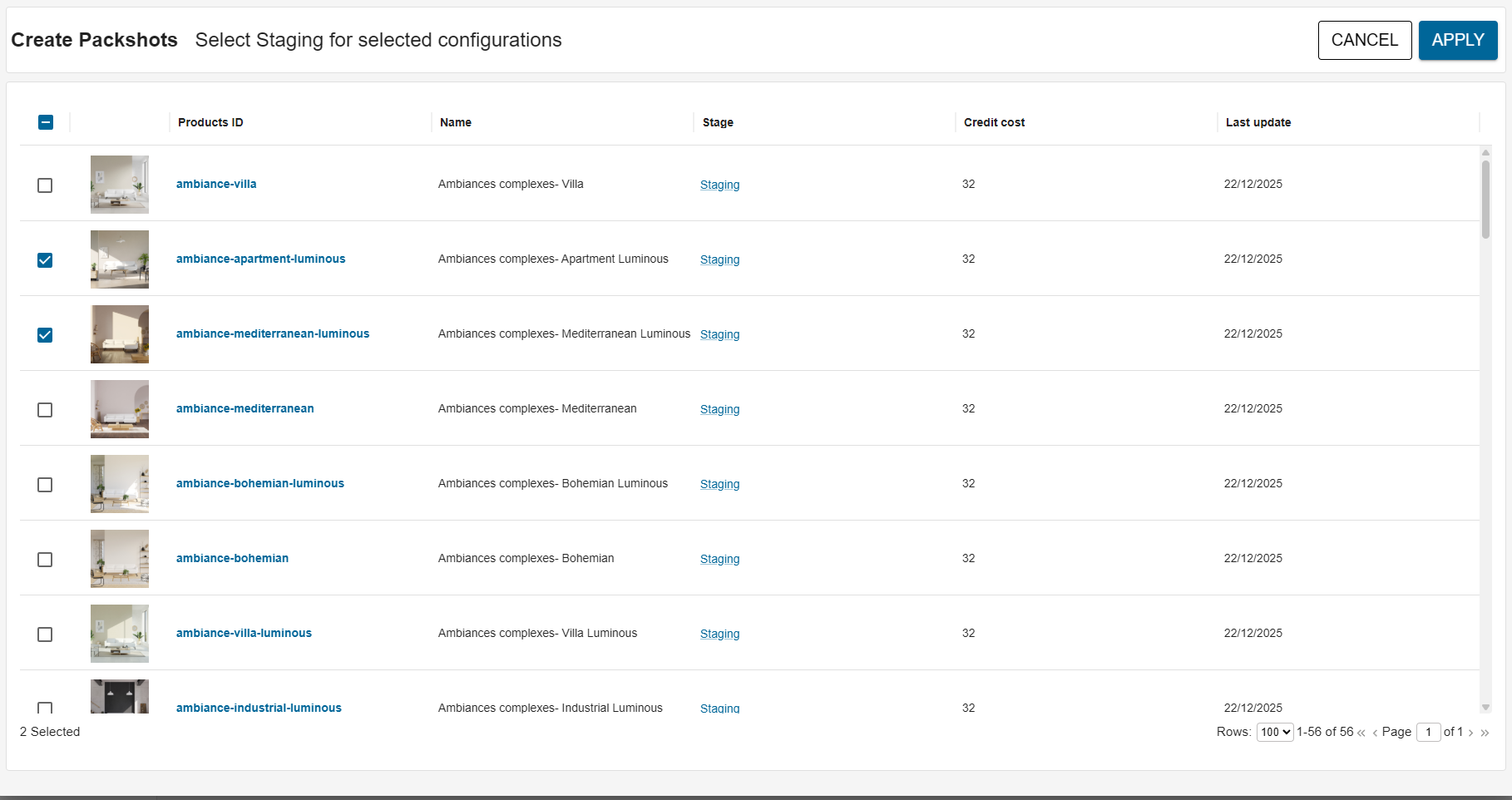 select-staging-for-selected-configurations