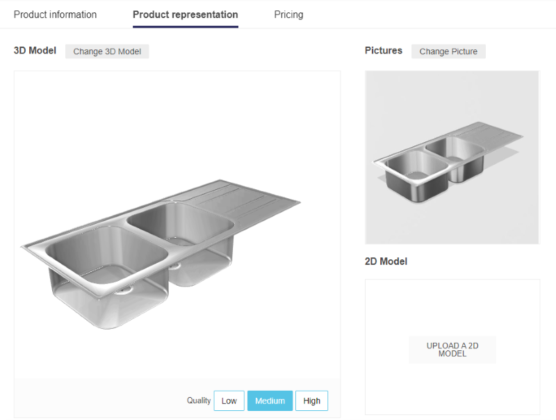 3D resource for a sink