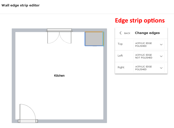 Wall edge strip options